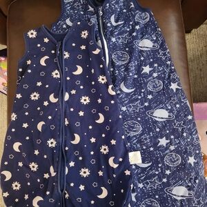 Kids Pajamas Sleep Sacks - Navy Blue Celestial Design